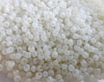 Antique French Off White 13/0 Glass Seed Beads 50g bag