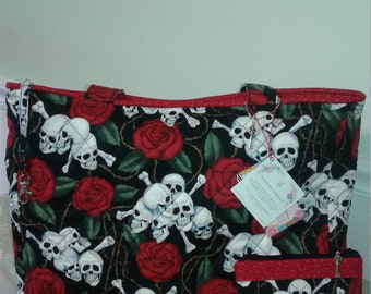 Skeleton and Roses Tote