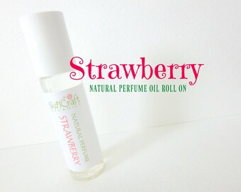 Strawberry Perfume Oil - Natural Roll On Perfume - Organic Strawberry Fragrance Oil - Valentine Gift - Birthday Gift for Her - .3 oz