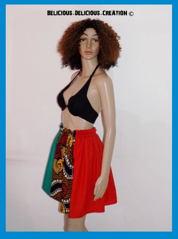 Original skirt! MULTIWAX! cotton multicolored size 38/40 Long 47 cm belicious delicious creation