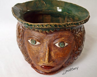 Planter, Head Planter, Plant Container, House plant container, Head shaped planter, Indoor gardening pot, Indoor planter, Home decor