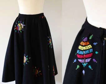 1960s wool circle skirt // 1960s wool circle skirt // vintage skirt