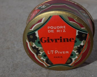 Antique Powder ''Givrine'' made in Paris UNUSED