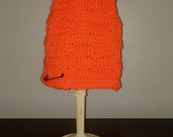 Hunter orange, slouch knit hat