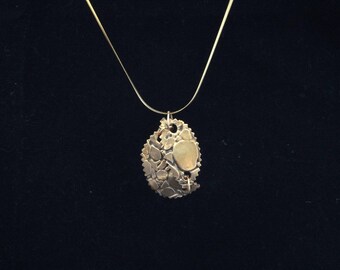 Patchwork indented Leopard print necklace