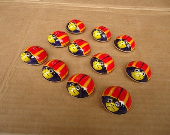 vintage tin toys lady bug friction pull back toys lot,made in japan lot of 12 pieces