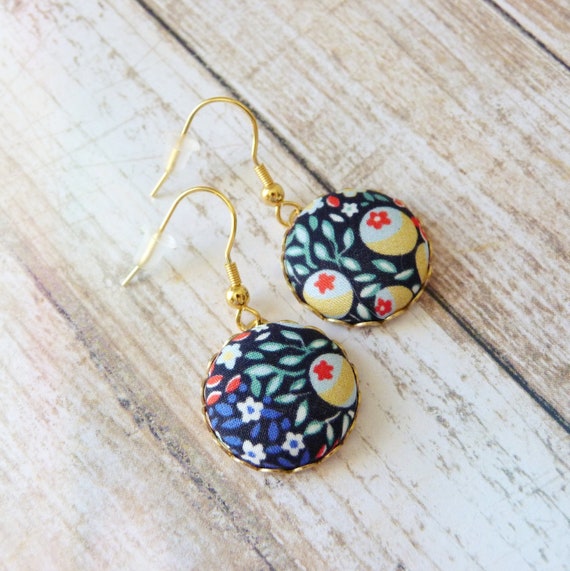 Liberty earrings, Colorful earrings, Multicolor earrings, Flower earrings, Liberty jewelry, Summer trends, Gift under 30, Stainless steel