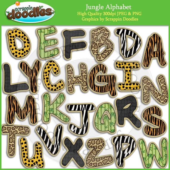 alphabet jungle clip art