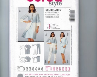 Misses Sewing Pattern Burda 7490 Coordinates Dress Skirt Pants Top Jacket Size 8 10 12 14 16 18 UNCUT