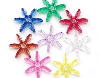100 - 18MM Starflake Beads - mulit-color