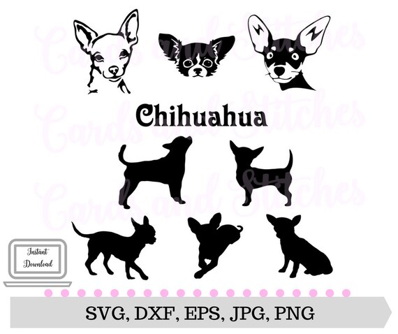 Download Chihuahua SVG Dog Silhouettes SVG Digital Cutting File