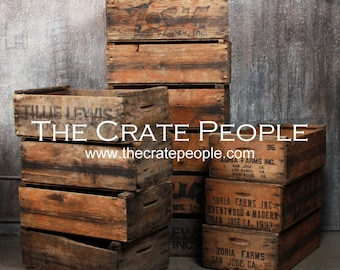 Vintage Wood Crates - ZORIA FARMS Crate- Thousands Available
