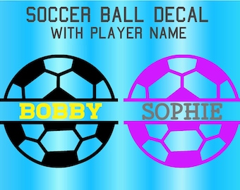 Personalized Soccer Ball Decal , Soccer Ball Name Decal, Soccer Name Decal, Water Bottle Decal, Car Decal