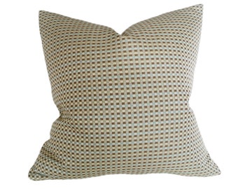 Aqua Pillows, Aqua Cushion Cover, Aqua Decorative Pillow, Aqua Taupe Pillows, Contemporary Aqua Pillows, 12x18, 18x18, SALE