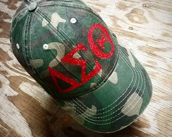 DST Ball Cap Cotton Camo Hat D9 Melanin Black Girl Magic Black College Customizable Colors Delta Sigma Theta Inspired