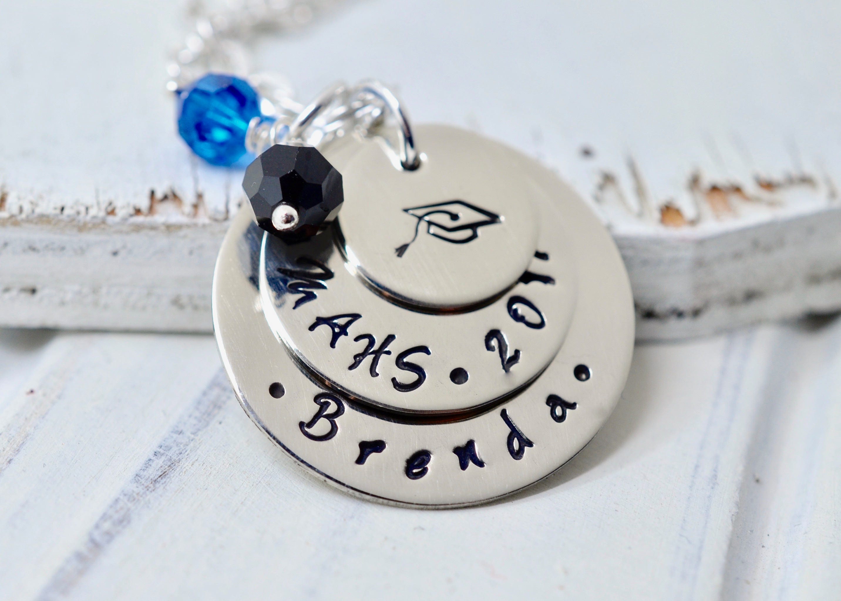 Personalized Graduation Necklace, Senior Necklace, Class of 2018, High
