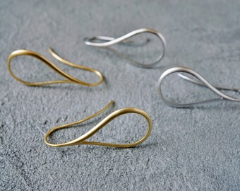 Drop Earrings Gold, open hoop earrings silver, yellow gold earrings, gold-plated earrings, petite earrings, minimalist earrings