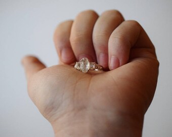 Raw Diamond Engagement Ring Rough Diamond Wedding Band Unique Gemstone Sterling Silver Promise Ring Size 8 Engagement Avello