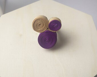 Unique Coil Statement Ring - Purple & Gold