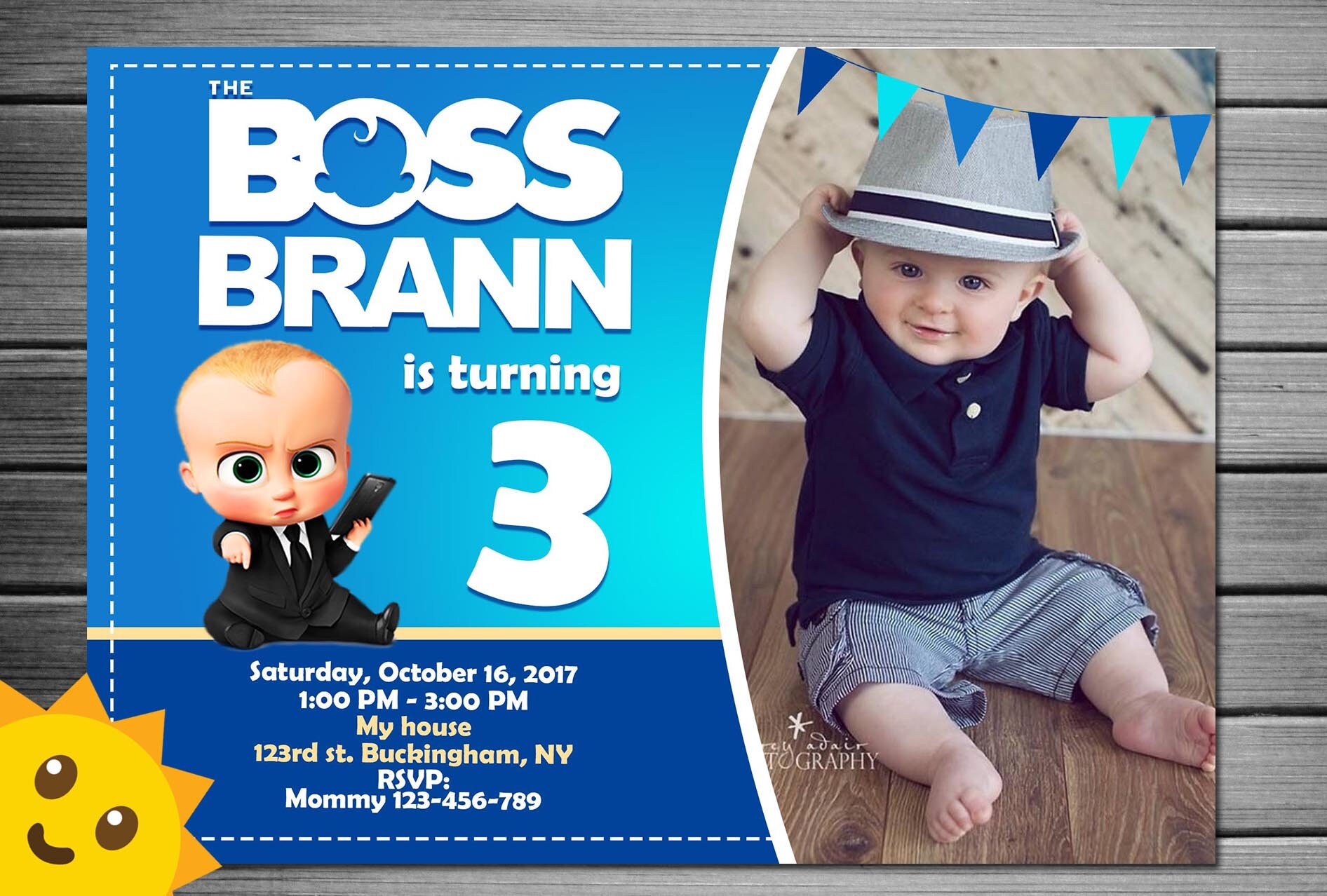 Editable Blank Boss Baby Invitation Template / Baby Boss Template PosterMyWall / Download for