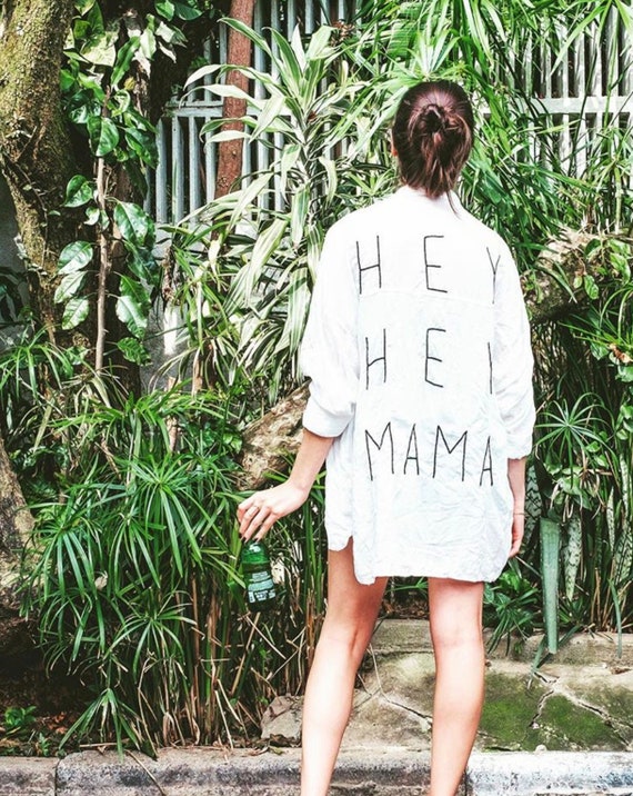 "Hey Hey Mama" Embroidered Blouse