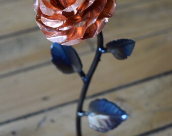 Metal Rose • Copper • Iron Anniversary • 6th Anniversary • Hand Forged • Wrought Iron • Blacksmith • Personalized Gift • Valentines Day
