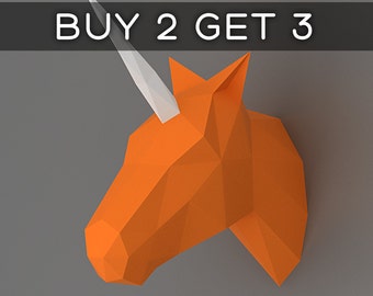 Unicorn - 3D papercraft model. Downloadable DIY template