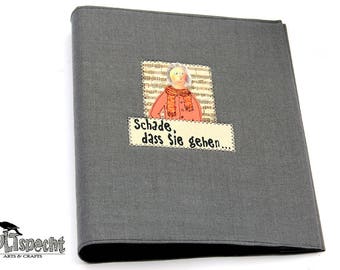Folder gray, original-gift teacher, farewell gift, congratulations, teacher say, gray-ring binder, Folder gray, original-gift teacher