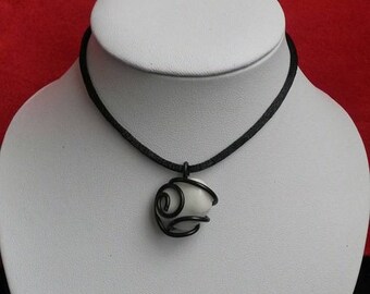 Stone necklace natural white howlite