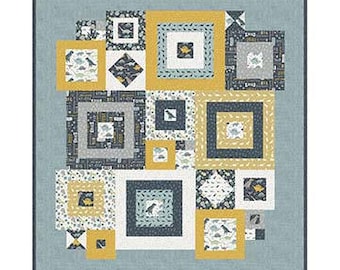 Squared Away Quilt Kit with Pattern by Deena Rutter Designs- Finished Quilt Size 55" x 59"