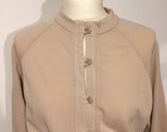 Sale! 50% reduced! Beautiful original vintage dress 70s beige unworn! Price tag still available