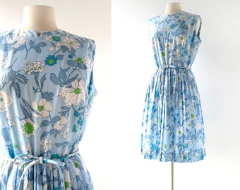 60s Floral Dress | Think Young | 1960s Dress | M L