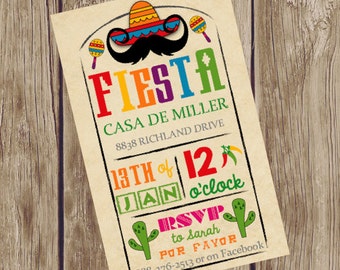 Fiesta Party Invitation for Mexican or Cinco de Mayo Party