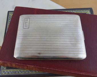 Vintage Cigarette Case, Sterling Silver, R Blackinton & Co, Slim Cigarette Case, Art Deco Style Business Card Case