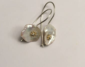 Keshi Pearl Earrings with Fine Silver Earring Wire