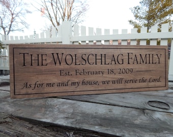 AS FOR Me And My House We Will Serve The Lord sign | distressed shabby chic wooden sign | painted wall art | Joshua 24:15 | 3 sizes