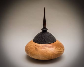 Unique Turned Lidded Wooden Bowl Container Box Maple