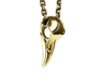 Raven Skull Necklace Bird Skull Jewelry Raven Skull Pendant Gothic Steampunk - FPE005