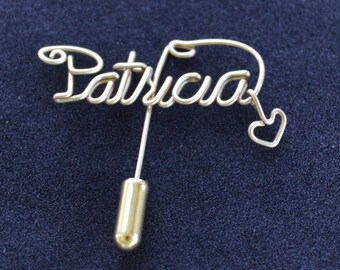 Patricia Name Stick Pin, Vintage, Gold tone (AN3)
