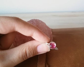 Tourmaline on Sterling Silver Ring