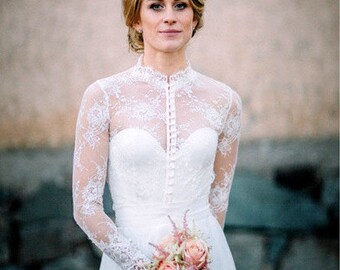 Royal Elegance bridal lace top white lace blouse bridal bolero jacket wedding bolero