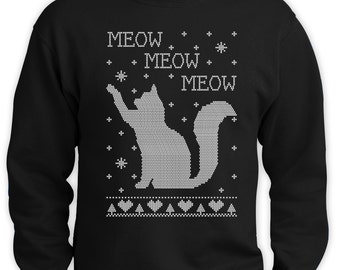 Cats Ugly Christmas Sweater Funny Men Sweatshirt