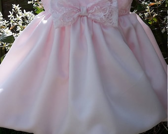 Soft Pink Satin Baby Dress