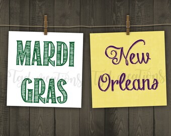 Mardi Gras New Orleans 4 pc 8x10 Digital File Print DIY