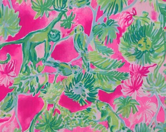 catty shack dobby cotton fabric square 18"x18" ~ lilly spring 2018 ~ lilly pulitzer