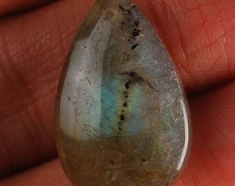1 SINGLE LABRADORITE TEARDROP 23 X 14 X 5 MM PEARL PENDANT NO. 21
