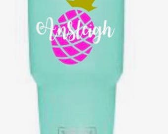 Pineapple with Name YETI Tumbler
