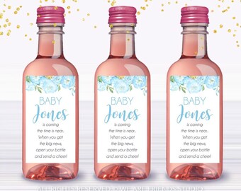 Personalized wine labels baby shower