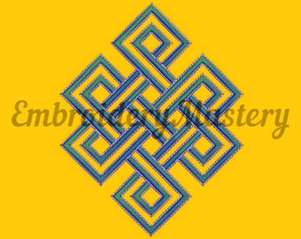 ETERNAL KNOT OUTLINE Embroidery Design. Endless knot embroidery. Buddhism embroidery. Machine embroidery design.Spiritual embroidery pattern