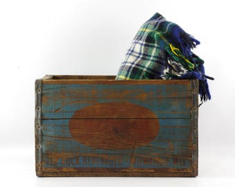 Vintage Wooden Crate Box, Graf's Soda Crate, Rustic Industrial Decor, Storage Crate, Bottle Crate, Deep Rock Beverages, Milwaukee Wis